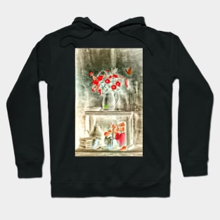 Still Life With Red Flowers Hoodie